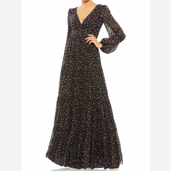 Mac Duggal Dresses & Skirts - NWT Mac Duggal Sz 0 Black Floral Maxi Gown 55431